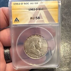 Anac 1962-D 50C Silver Coin in Protective Case 90% silver